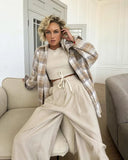 Fashionable Vintage Plaid Oversize Long Sleeve Shirt