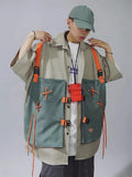 Vintage Patchwork Cargo Short Sleeve Shirt