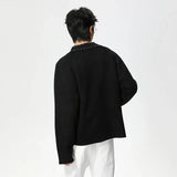 Cozy Contrast Color Wool V-Neck Knit Cardigan