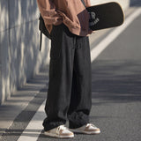 Elastic-waist Side Pockets Cargo Pants
