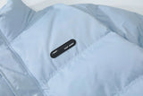 Pleated Heart Stand Collar Puffer Jacket