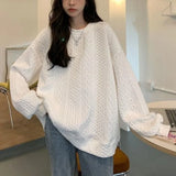 Y2K Women Solid Color Casual Sweater