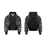 Leopard Streetwear Print Zip-Up Hoodied Sweatshirt