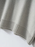 Y2K Sequin Design V-Neck Knit Sweater
