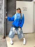 Y2K Streetwear High Waist Ripped Denim Jorts