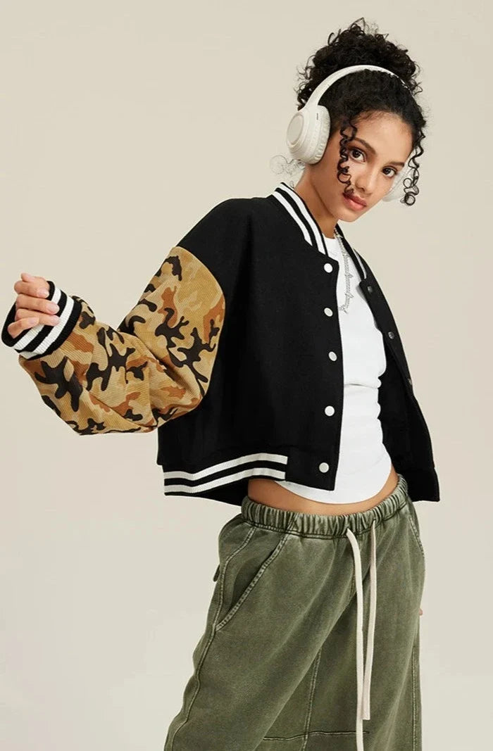 Women's Camouflage Varsity Jacket