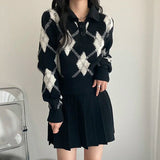 Vintage Turn Down Collar Ulzzang Sweater