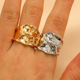 Y2K Vintage Irregular Pleated Open Ring