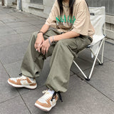 Comfortable Solid Color Wide Leg Cargo Pants