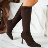 Elegant Toe Stretch Thin High Heels Boots