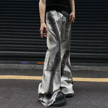 Colorful Gradient Flared Denim Jeans