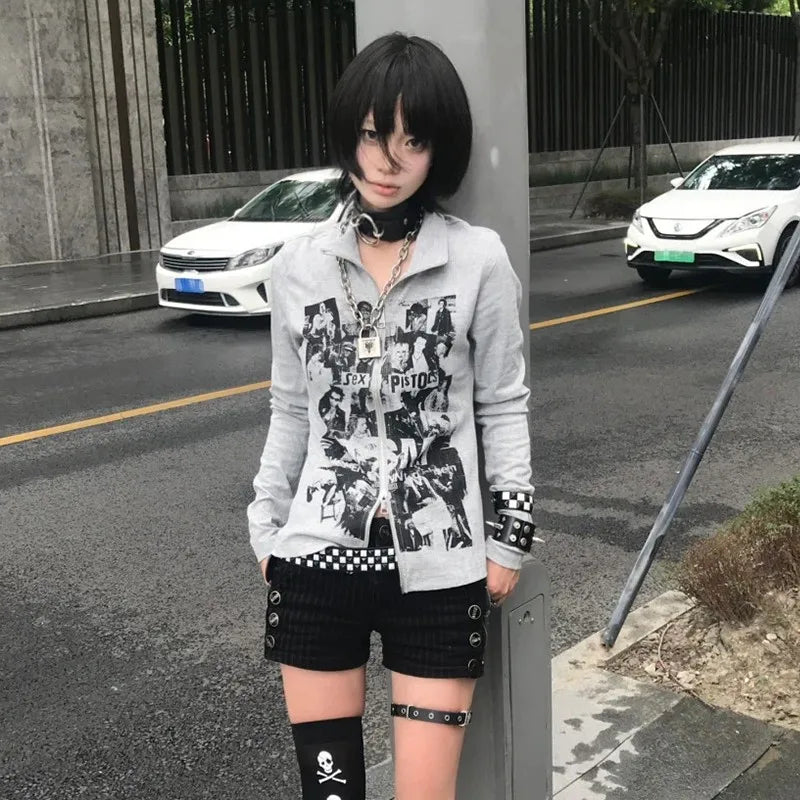 Vintage Grunge Graffiti Print T-Shirt