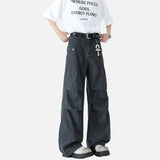 Gray & White Cargo Denim Work Jeans