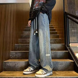 Classic Hip Hop Side Stripe Straight Leg Jeans