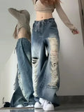 Vintage Ripped Hip Hop Wide Leg Jeans