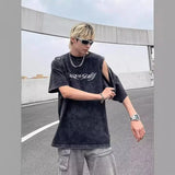 Vintage Washed Oversize Sleeveless Crew T-Shirt