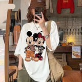 Soft White Mickey Graphic Half T-Shirt