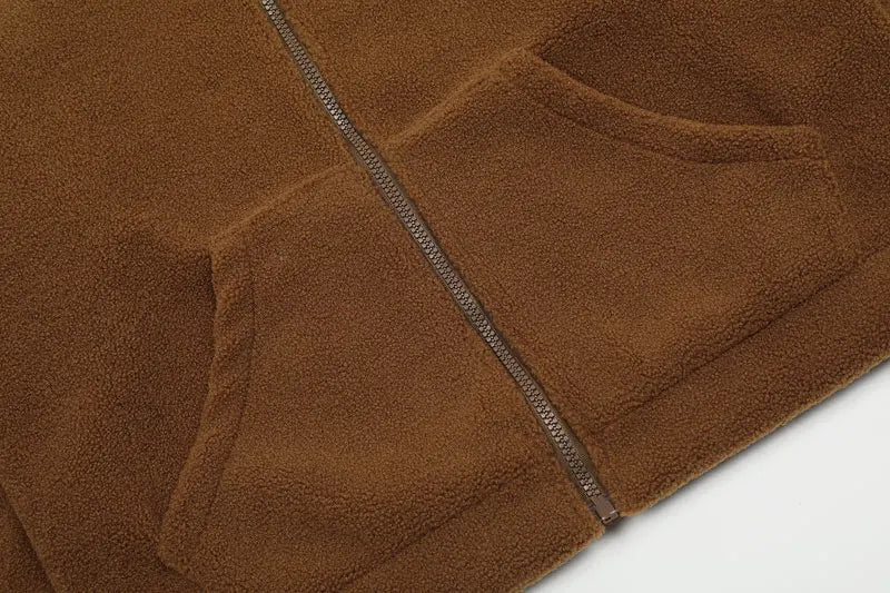 Loose Sleepy Bear Ears Fleece Jacket