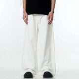 Solid Color Raw Edge Denim Jeans