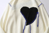 Y2K Big Heart Knitted Round Neck Jumper Sweater