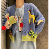Girls Versatile Sweet V-Neck Cardigan
