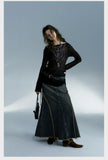 Black Gothic Off-shoulder Long Sleeved Top