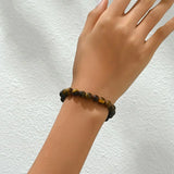 Brown Tigereye Bead Elastic Bracelet