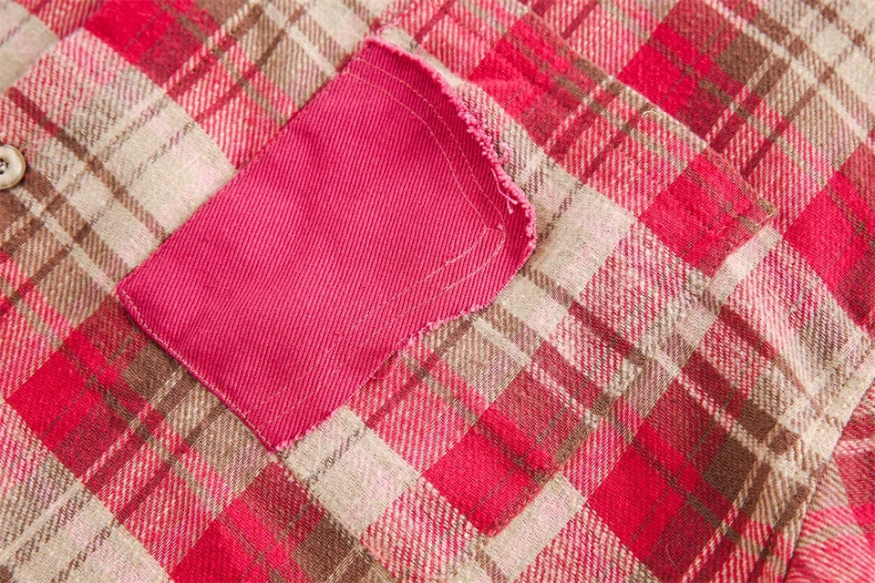Plaid Reversible Long Sleeve Shirt