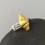 Original 925 Sterling Silver Irregular Croissant Ring