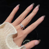 White Bowknot Zinc alloy Ring