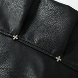 Streetwear High Street Patchwork Leather Varsity Jacket