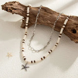 Creative Trendy Coconut Husk Starfish Necklace