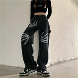 Black Streetwear Loose Wide Leg Jeans