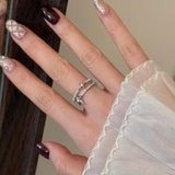 Romantic Pearl  Double Layer Star Ring