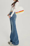 Retro High Waist Flared Light Jeans
