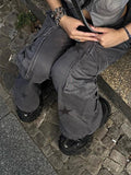 Y2K Gray Star Grunge Baggy Denim Pants