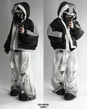 Winter Striped Loose Zipper Padded Jacket