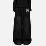 Retro Gradient Letter Printed Sports Sweatpants