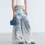 Men Retro Gradient Straight Denim Jeans