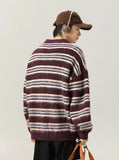 High-Quality Hip Hop Striped Knit Sweater