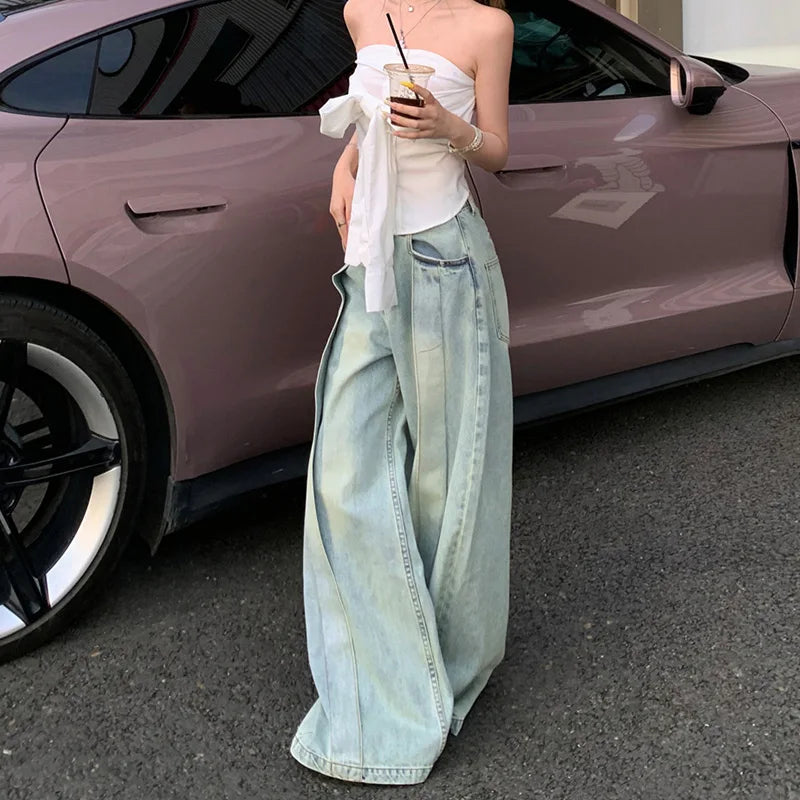 Trendsetter Oversize Washed Wide Leg Jeans