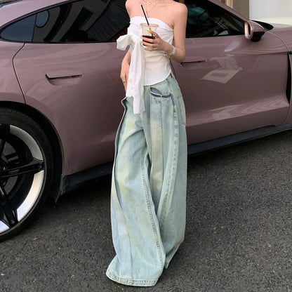 Trendsetter Oversize Washed Wide Leg Jeans