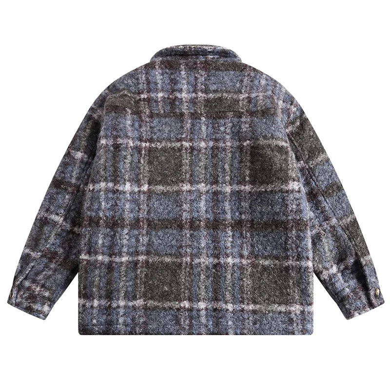 Plaid Quilted Cartoon Embroidery Jacket