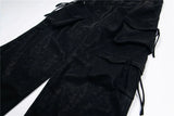 Luxury Designer Wide Leg PU Multi Pocket Pants