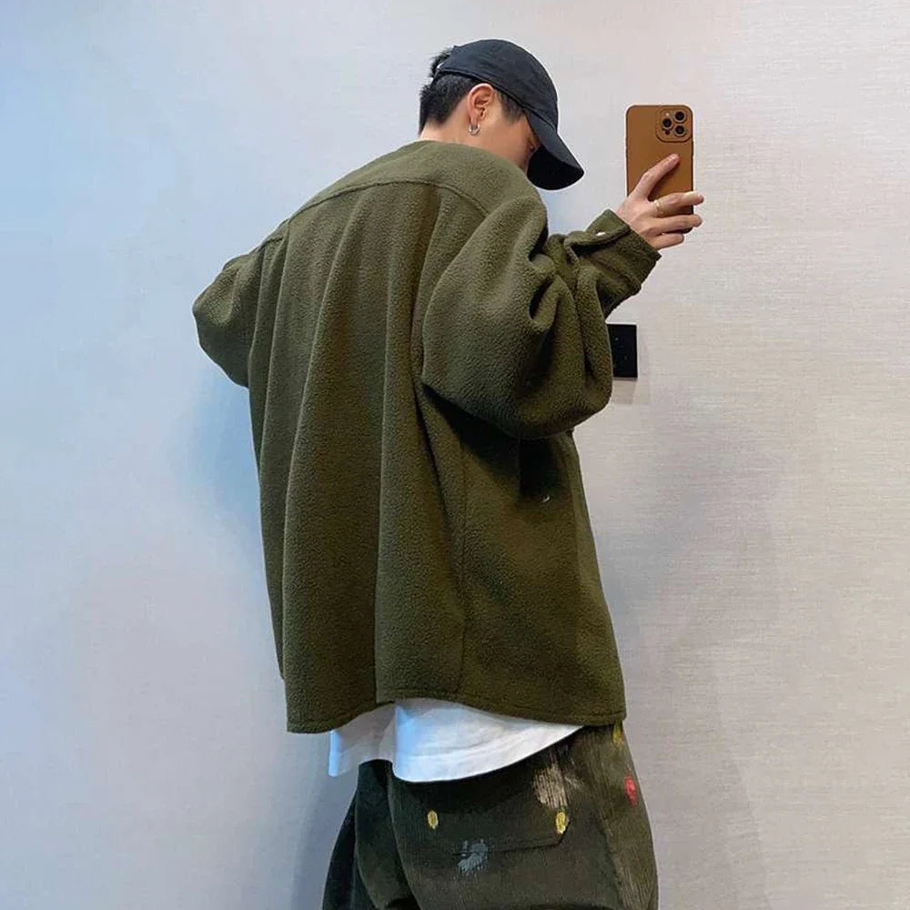Faux Cashmere Polar Fleece Casual Jacket