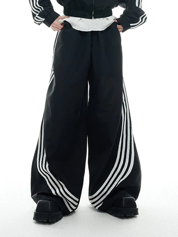 Luxury Designer Cool Baggy Striped Sweatpants