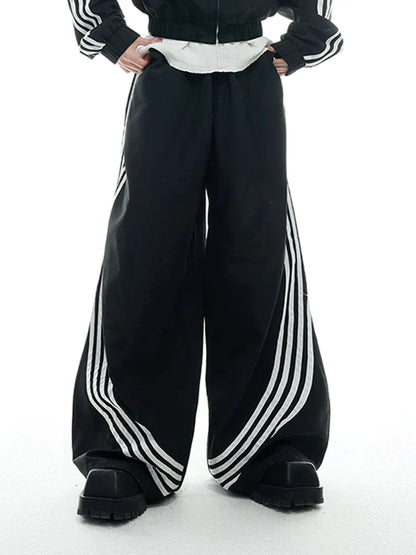 Luxury Designer Cool Baggy Striped Sweatpants