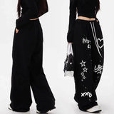 Graffiti-Style Wide-Leg Sweatpants