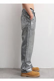 Streetwear Cool Silver Coated Casual Hip Hop Jeans