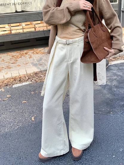 Elegant Cool Corduroy Wide Leg Pants